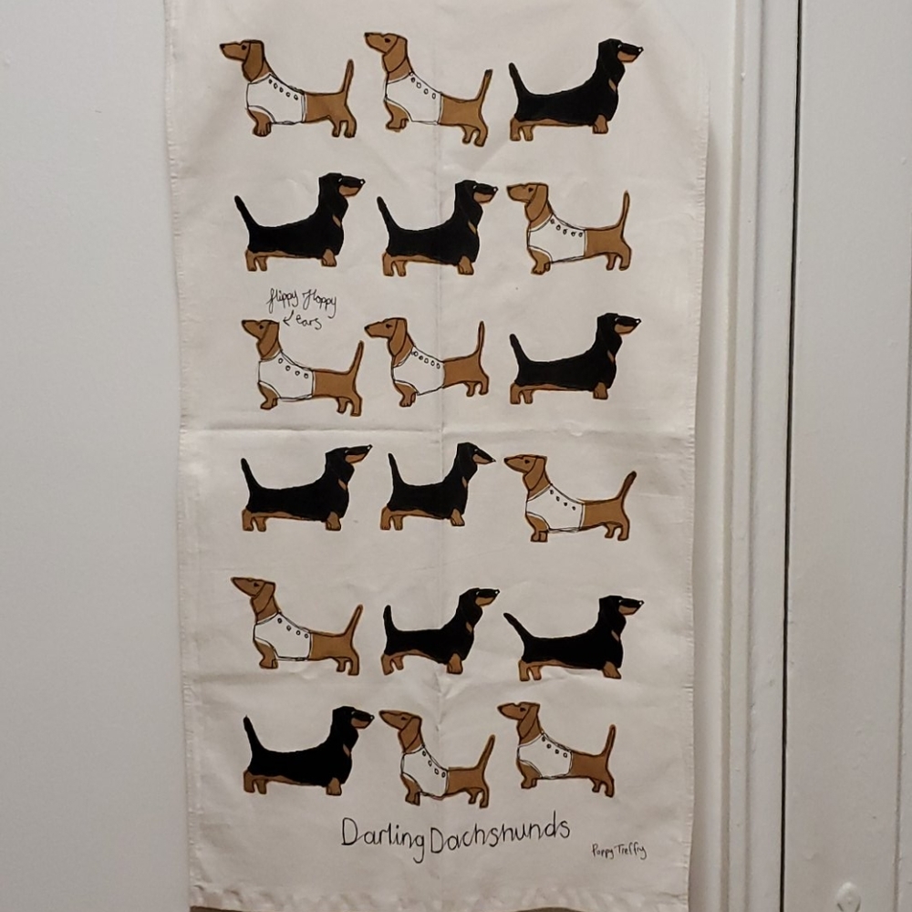 Anthro Dachshund Tea Towel NWOT
